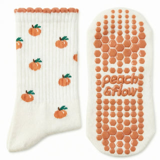 Peaches - Pilates Grip Socks - Peach & Flow