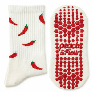Chilis - Pilates Grip Socks - Peach & Flow