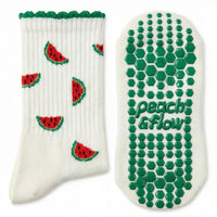 Watermelons - Pilates Grip Socks - Peach & Flow