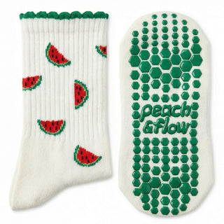 Watermelons - Pilates Grip Socks - Peach & Flow