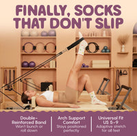 Flowers - Pilates Grip Socks - Peach & Flow