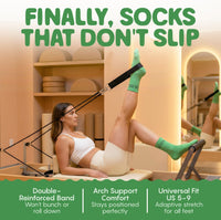 Less Drama More Matcha - Pilates Grip Socks - Peach & Flow