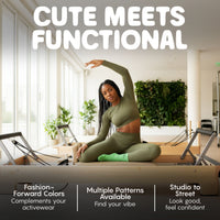 Less Drama More Matcha - Pilates Grip Socks - Peach & Flow