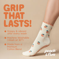 Peaches - Pilates Grip Socks - Peach & Flow