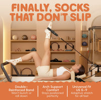 Peaches - Pilates Grip Socks - Peach & Flow