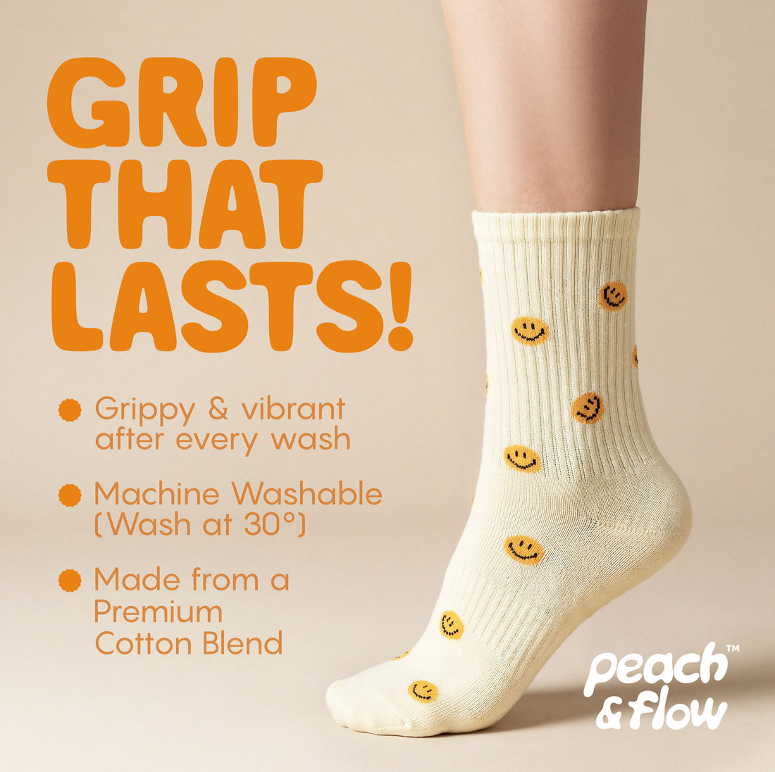 Smiley Faces - Pilates Grip Socks